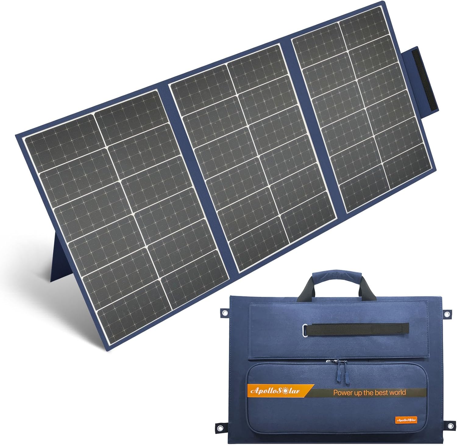 105W 20V Portable Solar Panel for Apollosolar/Jackery/Bluetti/EcoFlow/Anker Power Station, Foldable Solar Panels with 18W USB  USB-C Outputs IP65 Waterproof for Camping RV Trip Off-Grid Living