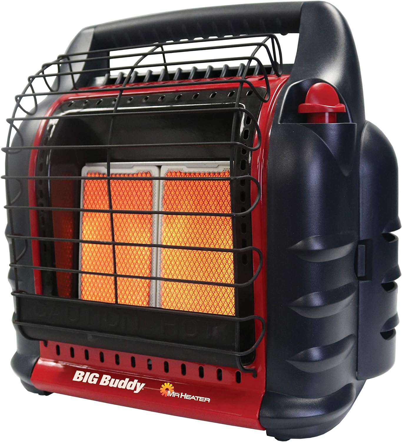 18,000 BTU Big Buddy Portable Propane Heater (No Fan),Red, Tip-over Protection|Low-Oxygen Safety Shutoff|Portable