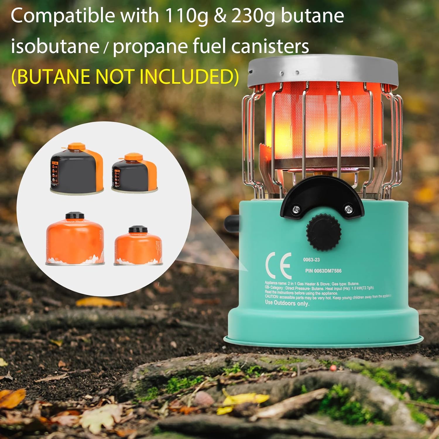 2 In 1 Camping Outdoor Propane Heater  Stove,Portable Propane Stove,Outdoor Camping Gas Stove,with ignition, For Outdoor Camping, Ice Fishing, Picnic, Hunting, Hiking, Barbecue, Backpacking