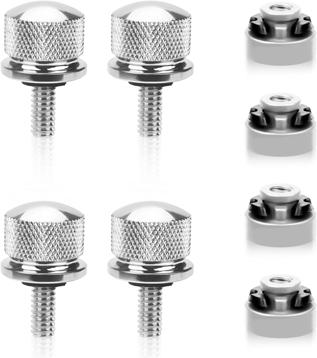 8pcs Motorcycle Seat Bolt Kit, Fender Seat Nut Kit Motorcycle Seat Screw Mount Aluminum Seat Bolts 1/4-20 Thread for Harley-Davidson Sportster Touring Softail Dyna