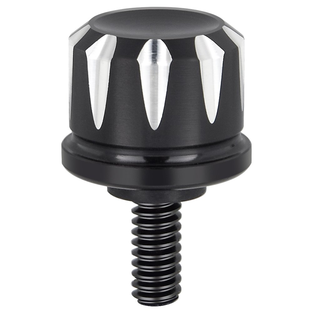 Amazicha Black Knurled Stainless Steel Screw Seat Bolt with Knob Cover Tab Compatible for Harley Davidson Touring 1996-2024