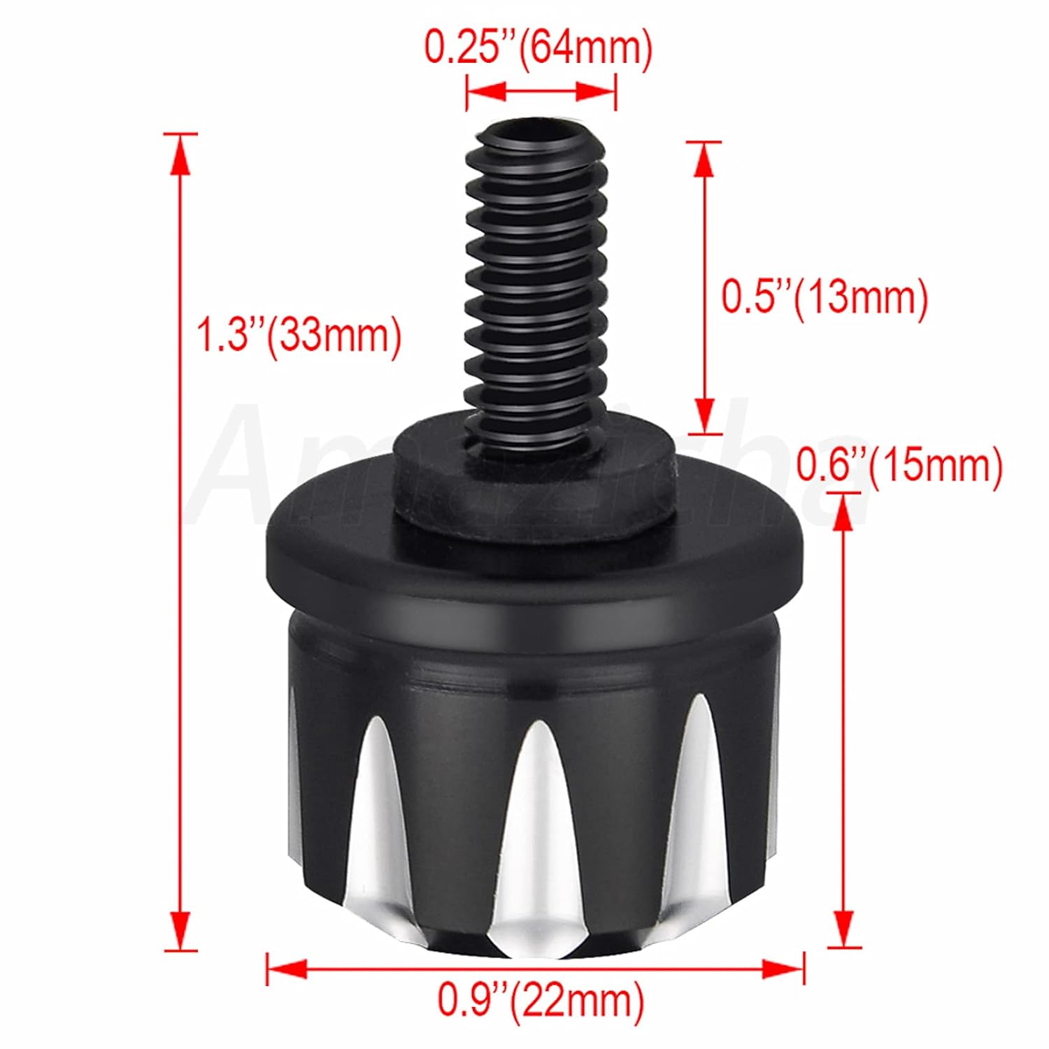 Amazicha Black Seat Bolt Screw Stainless Steel Compatible for Harley Davidson Seat with 1/4-20 Thread