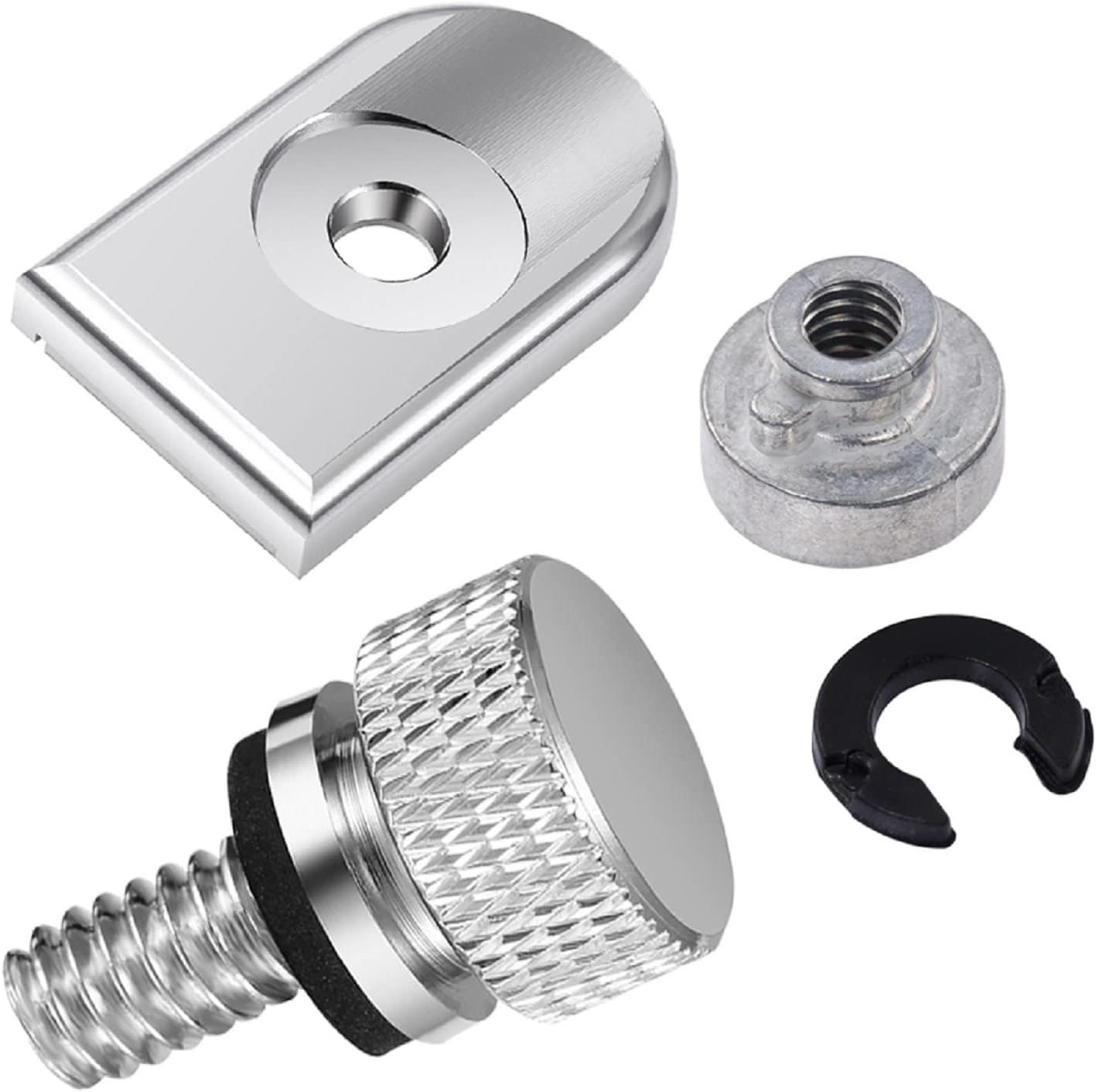 Amazicha Chrome Seat Bolt Nut Tab Screw Mount Knob Cover Compatible for Harley Davidson Touring Sportster Softail Dyna 1996-2024