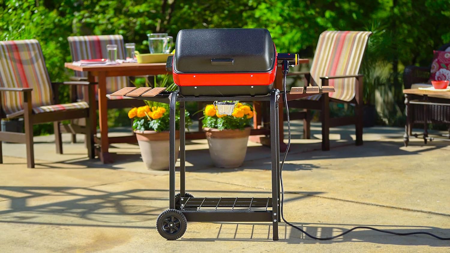 Americana Electric Cart Grill with Side Tables