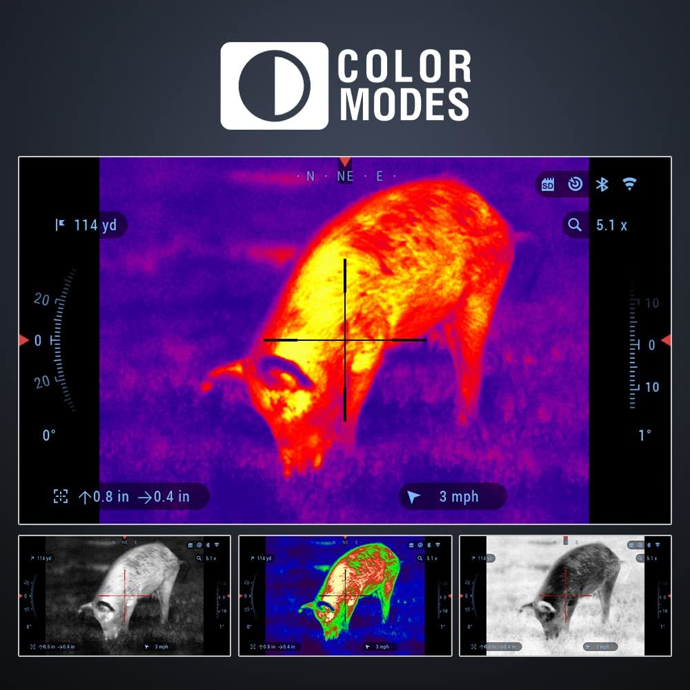 ATN Thor 4, Thermal Rifle Scope with Full HD Video rec, WiFi, GPS, Smooth Zoom and Smartphone Controlling Thru iOS or Android Apps