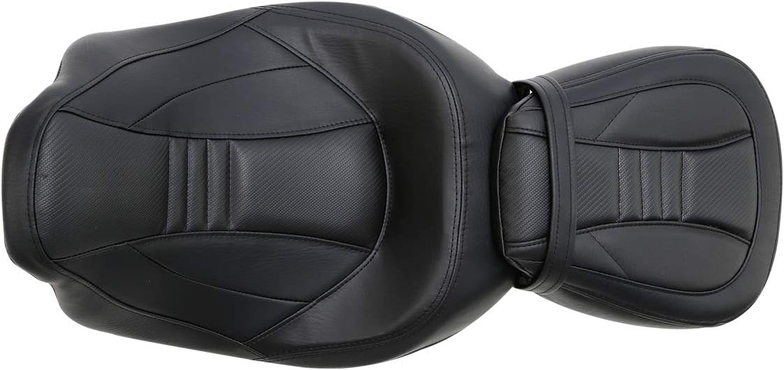 Black Diamond Low Profile Pillion Passenger Rider Seat fits for Harley Davidson Touring and Tri Glide models 2009-later, for Road King Street Glide Road Glide Electra Glide models