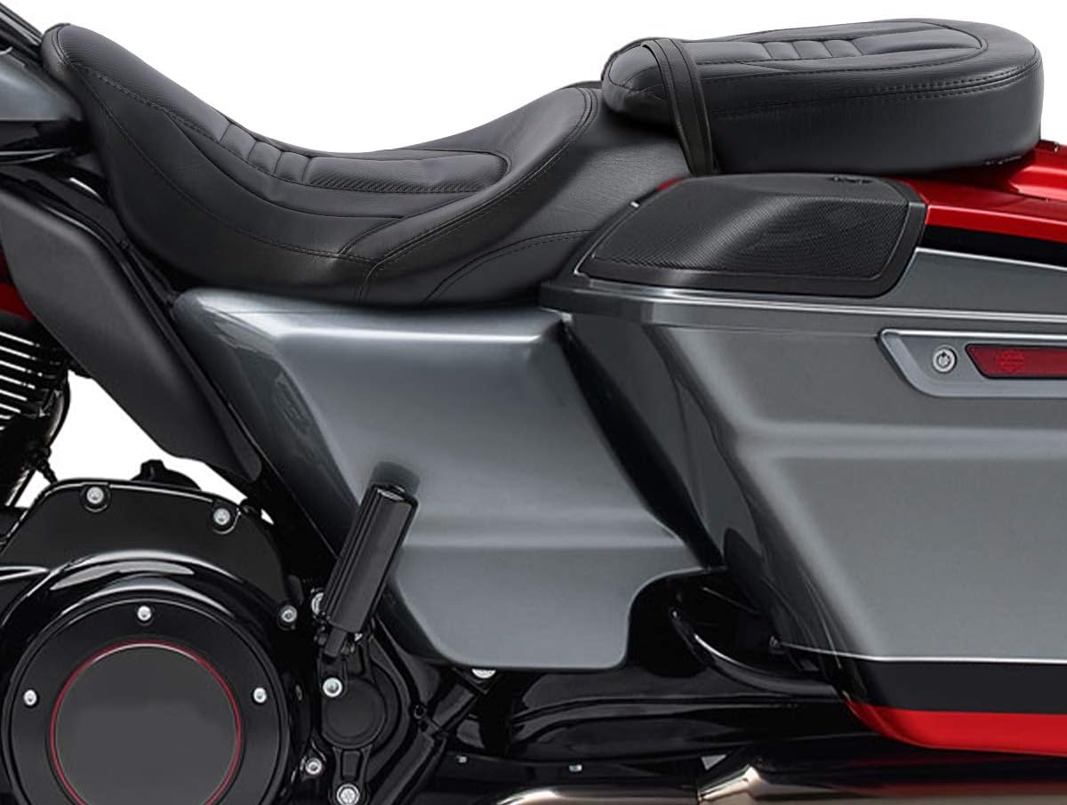 Black Diamond Low Profile Pillion Passenger Rider Seat fits for Harley Davidson Touring and Tri Glide models 2009-later, for Road King Street Glide Road Glide Electra Glide models