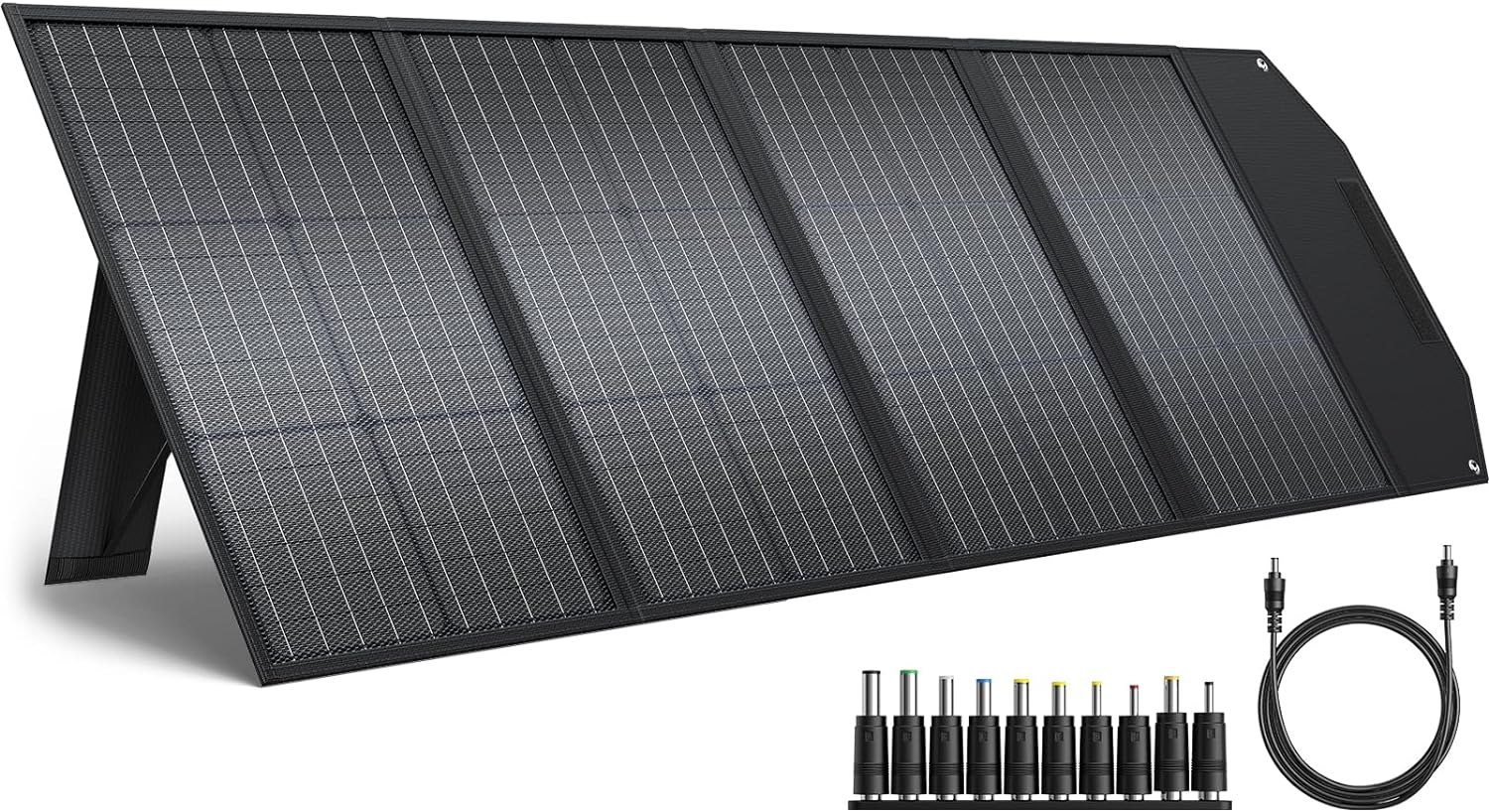 BROWEY Foldable Solar Panel 120W, IP68 Waterproof Portable Solar Panel Kit with QC 3.0 and USB-C Outputs, Adjustable Stand Foldable Solar Charger for Outdoor RV Camping Van Off-Grid Solar Backup