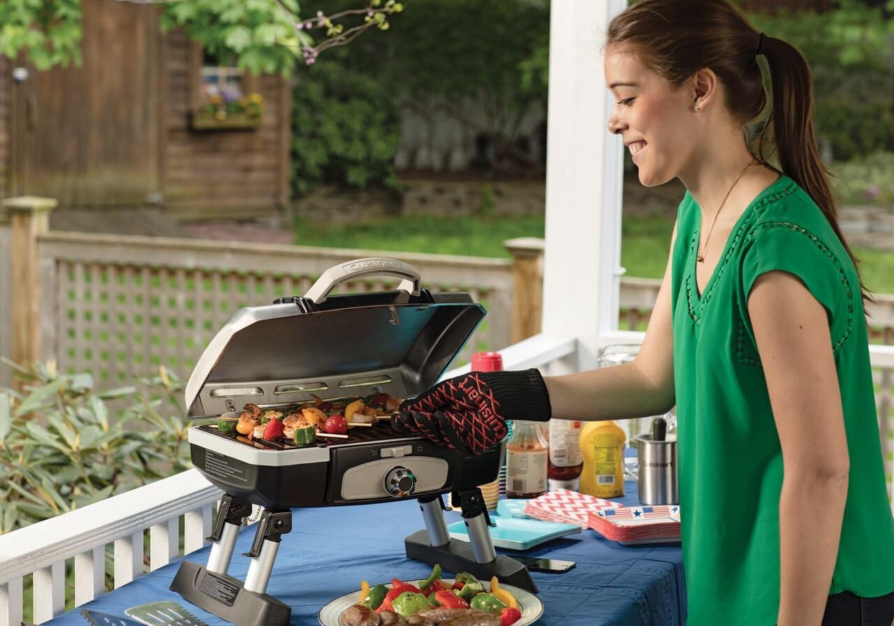 Cuisinart CGG-180TS Petit Gourmet Portable Tabletop Gas Grill, Stainless Steel