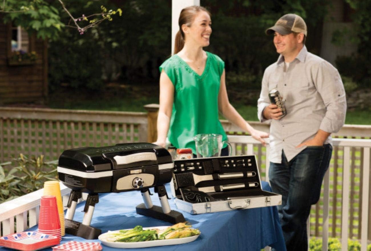 Cuisinart CGG-180TS Petit Gourmet Portable Tabletop Gas Grill, Stainless Steel