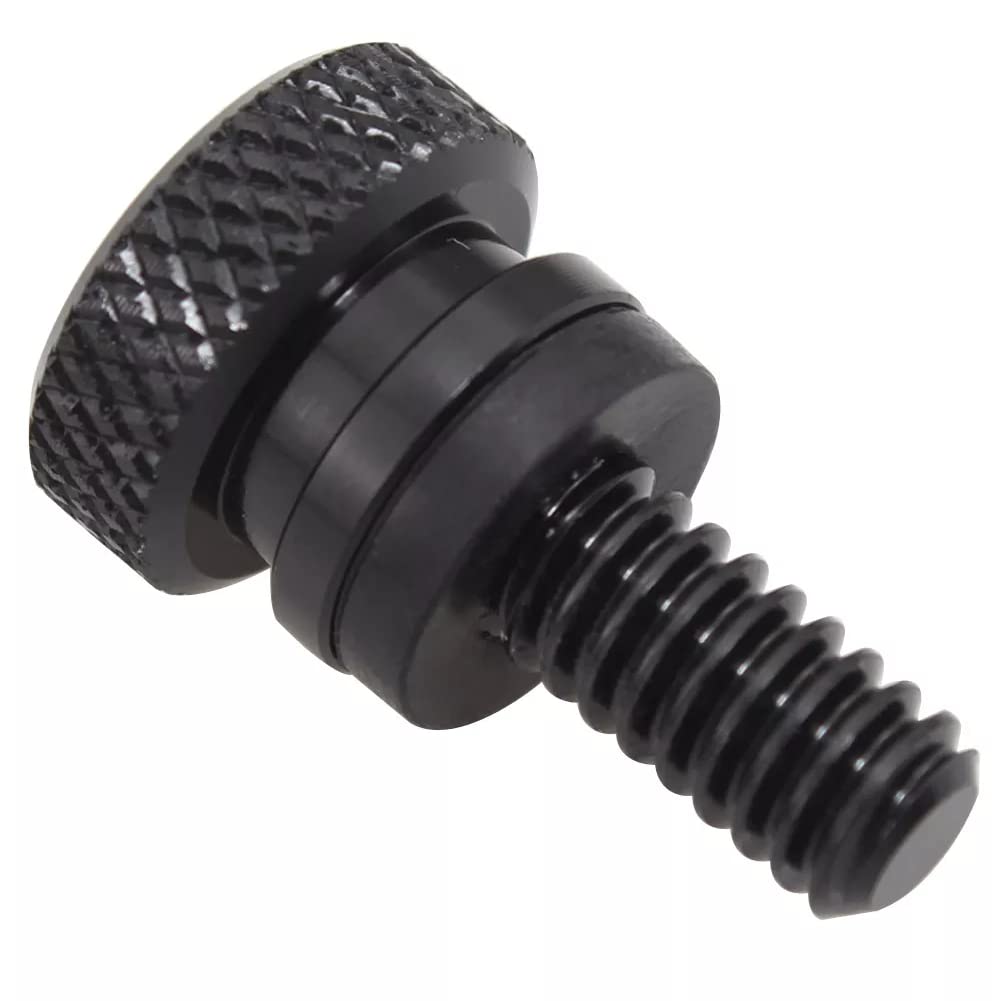 Dove Cross Knurled Aluminum Rear 1/4-20 Seat Bolt Fits Harley Davidson 1996-2023+. Custom Made in the USA! (Black Bolt)