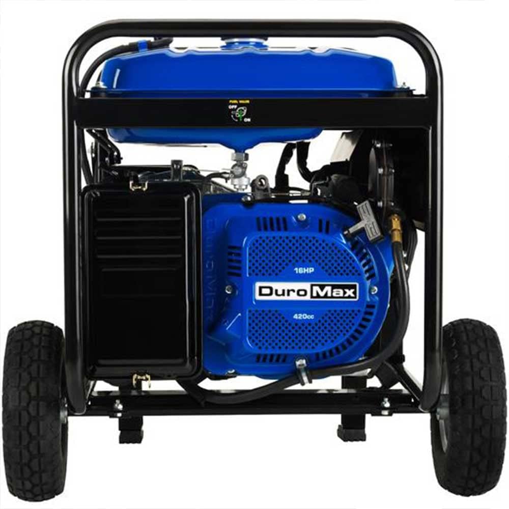 DuroMax XP5500EH Electric Start-Camping  RV Ready, 50 State Approved Dual Fuel Portable Generator-5500 Watt Gas or Propane Powered, Blue/Black