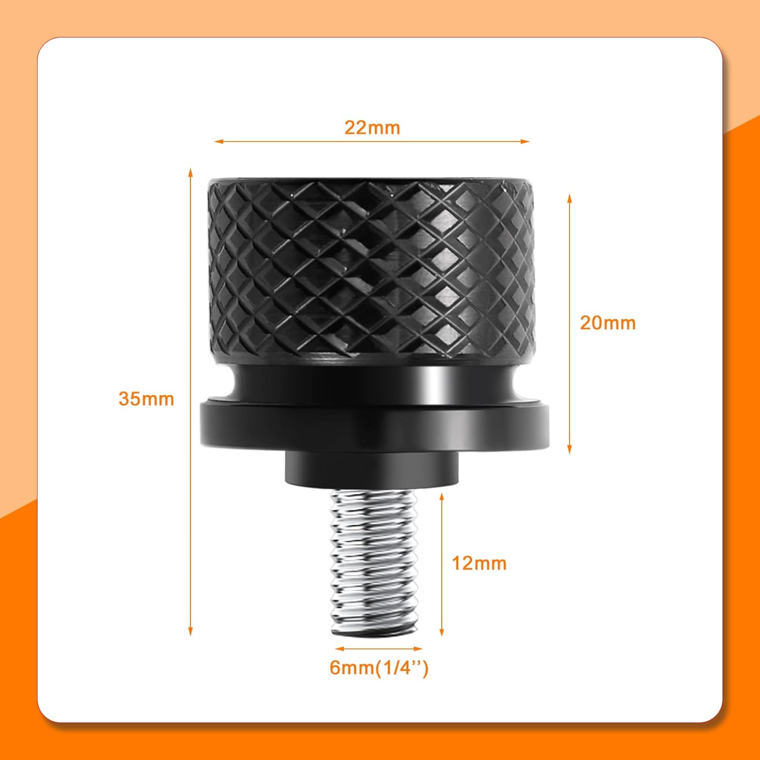 Eumti Stainless Knurled Fender Rear Seat Bolt Screw 1/4-20 Thread Skull Pattern Black Eyes Compatible with Harley Davidson Touring Softail Dyna Sportster CVO Fatbob 1996-2023