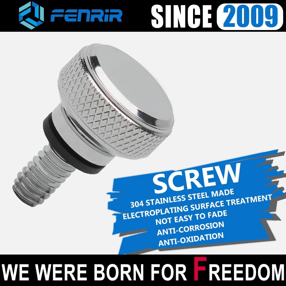 Fenrir Motorcycle Quick Release Seat Bolt Screw 304 Stainless Steel Chrome Finish For 1997-now XG XL Sportster1200 Sportster883 Forty Eight Seventy Two Iron883 Iron1200 Dyna Softail Touring CVO