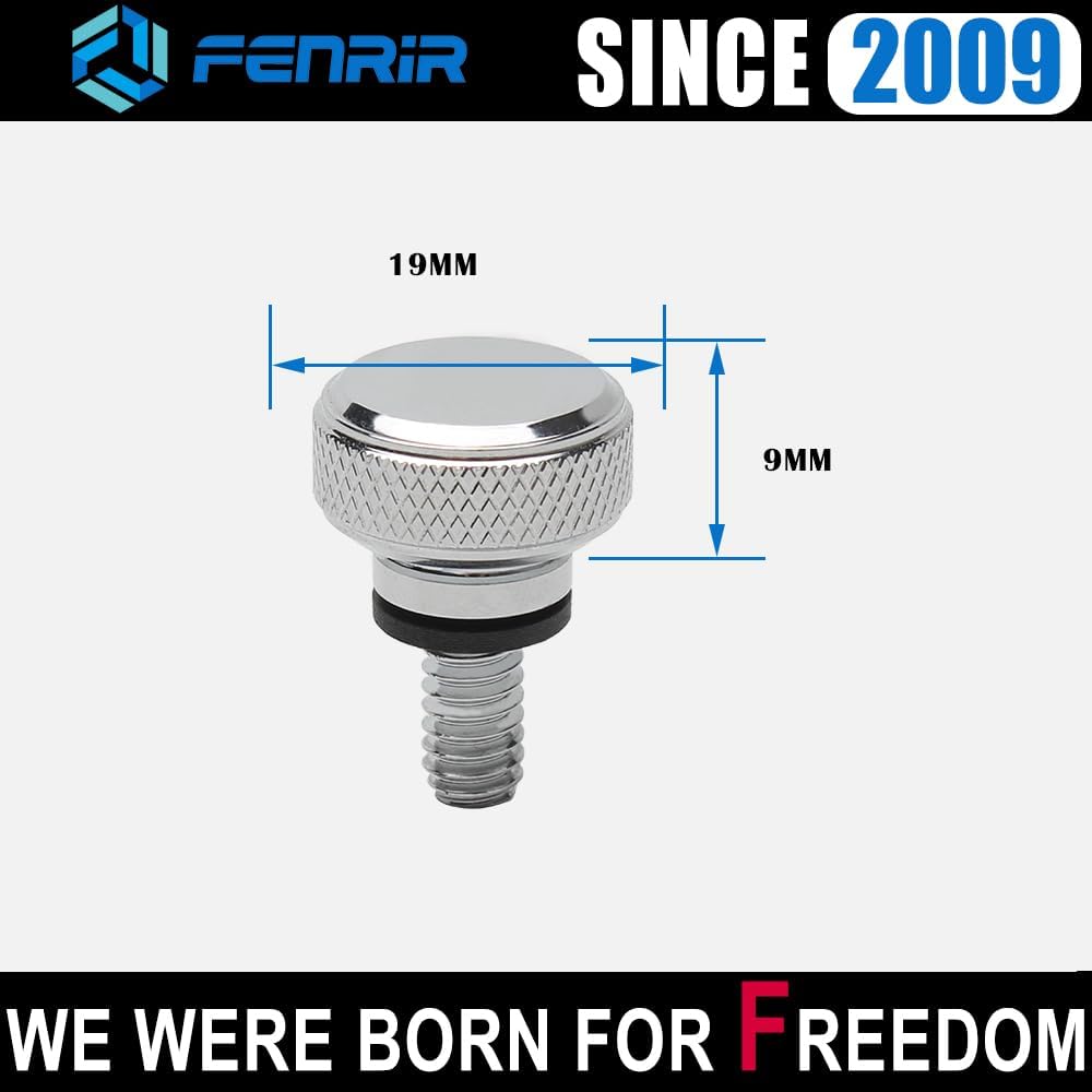 Fenrir Motorcycle Quick Release Seat Bolt Screw 304 Stainless Steel Chrome Finish For 1997-now XG XL Sportster1200 Sportster883 Forty Eight Seventy Two Iron883 Iron1200 Dyna Softail Touring CVO