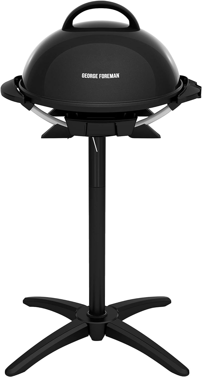 George Foreman Indoor/Outdoor Electric Grill, 15-Serving, black