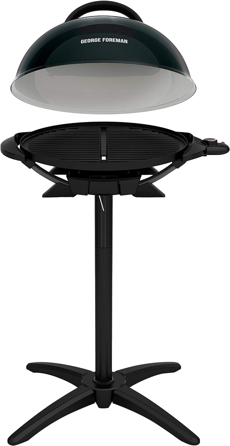 George Foreman Indoor/Outdoor Electric Grill, 15-Serving, black