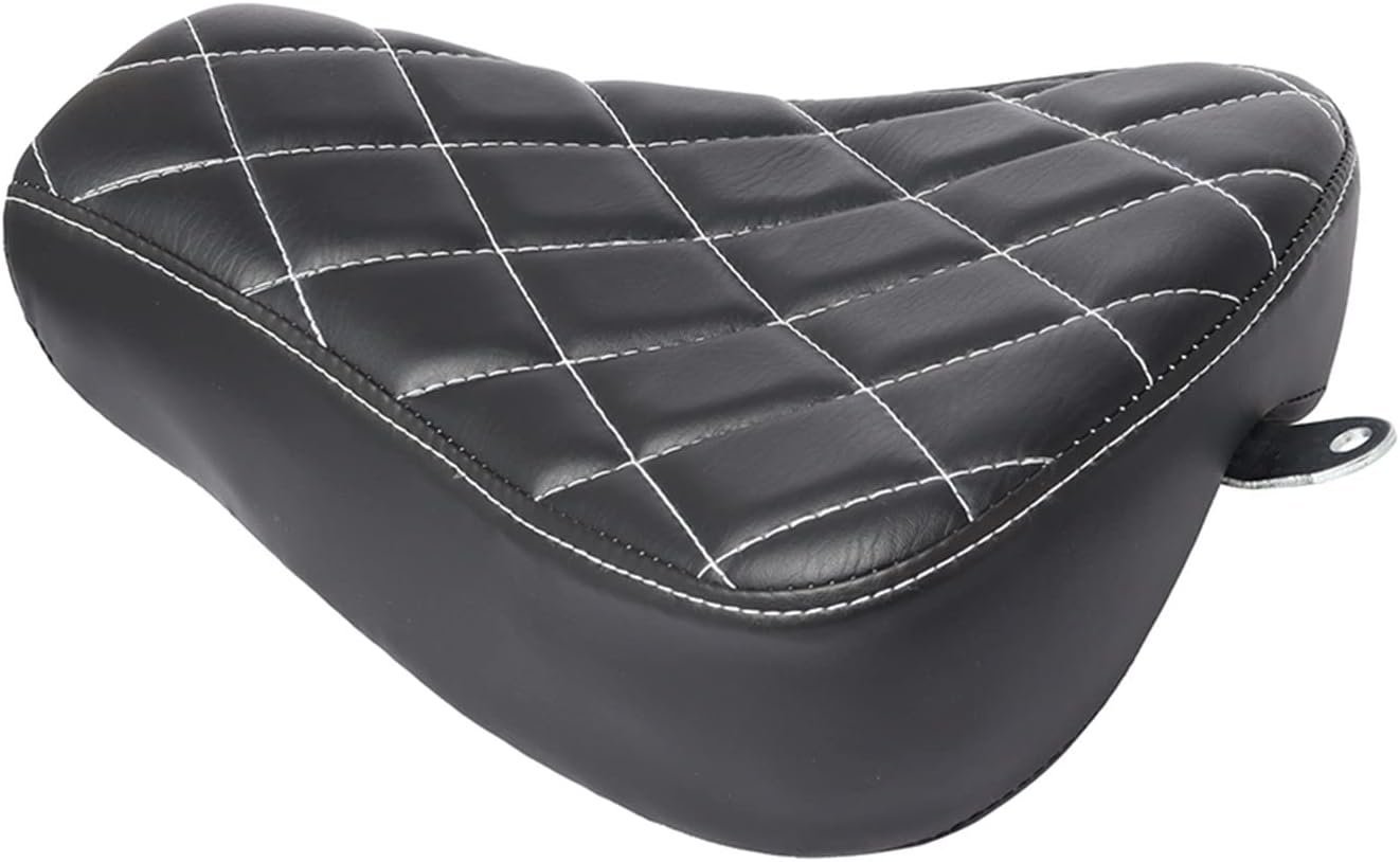 GUDITEM Motorcycle Solo Seats Cushion Pad Pu Leather Front Driver Rider Motorcycle Cushion Solo Seat For Harley Sportster Forty Eight XL1200 883 72 48, Black Diamond#2