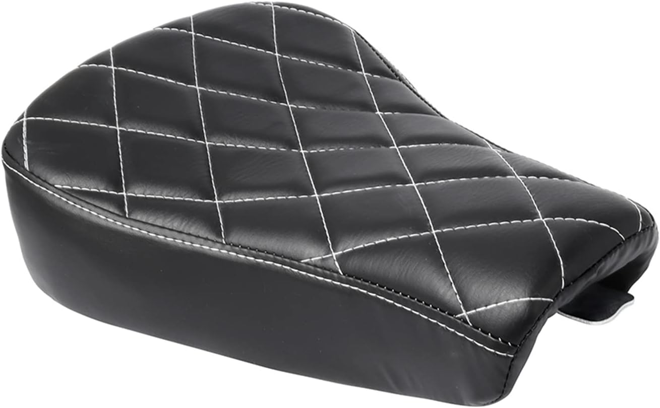 GUDITEM Motorcycle Solo Seats Cushion Pad Pu Leather Front Driver Rider Motorcycle Cushion Solo Seat For Harley Sportster Forty Eight XL1200 883 72 48, Black Diamond#2