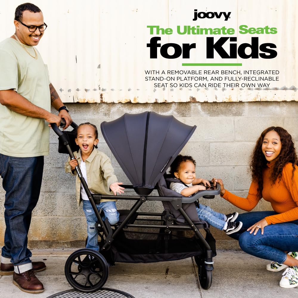 Joovy New Caboose RS Stroller, Premium Sit and Stand Stroller, Jet