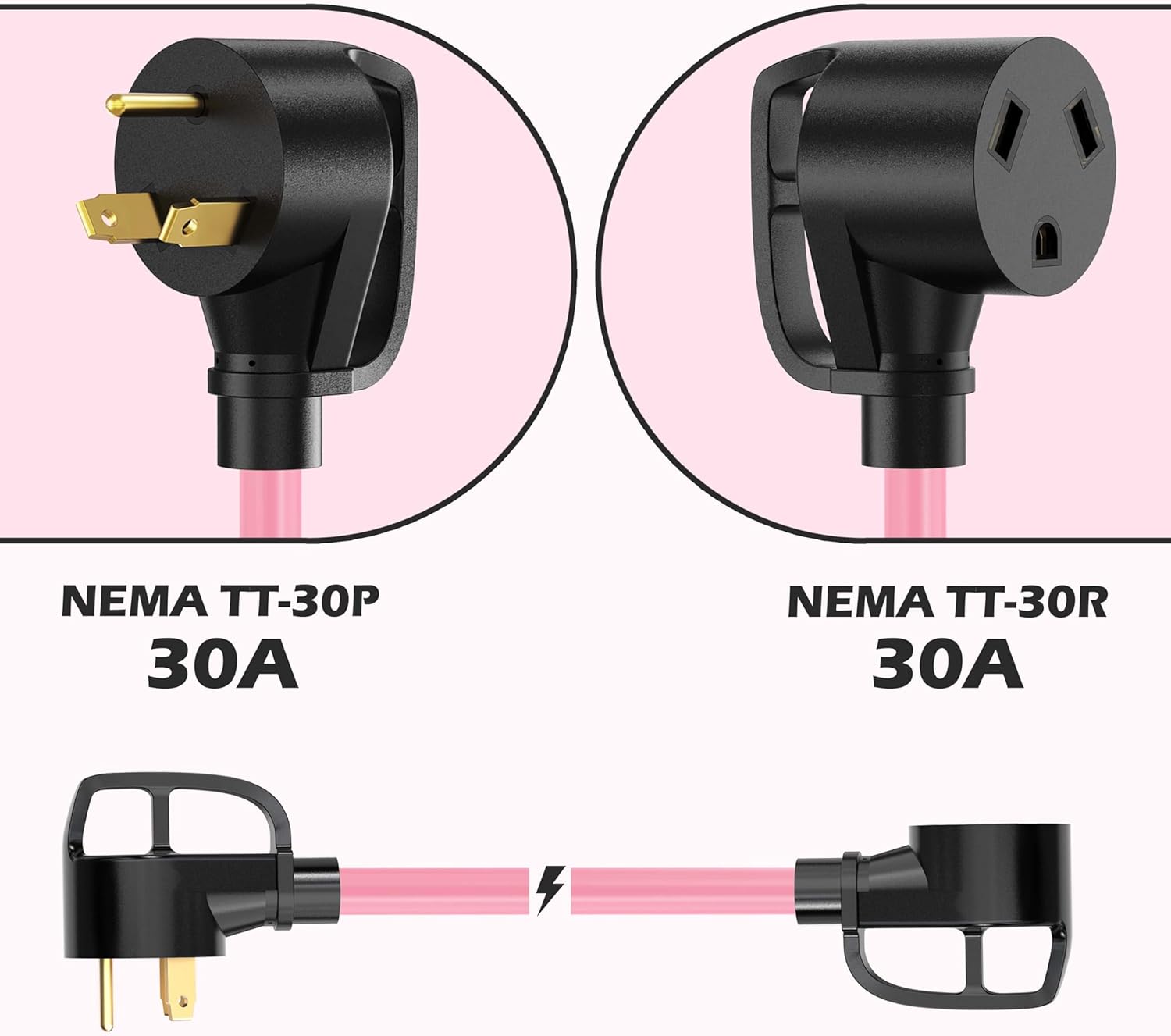 KIKIRV 50 Amp 50 Feet RV/Generator Cord with Locking Connector, Heavy Duty 50A Generator Cord, 14-50P Male and SS2-50R Twist Locking Female for RV Trailer Camper and Generator to House, UL Listed