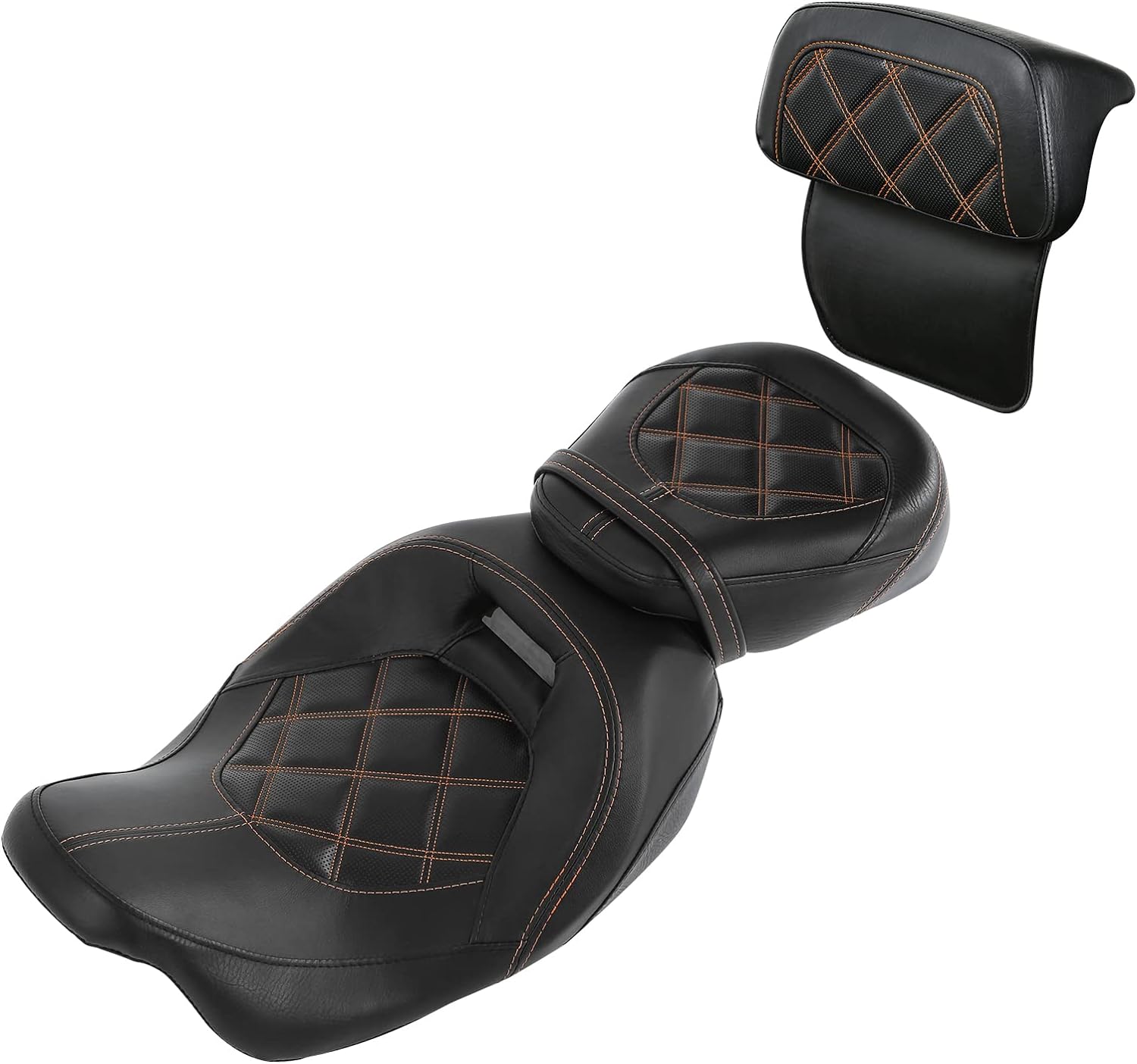 Low-Profile Driver Rider Seat Passenger Pillion Set Fit for Harley Touring Road King FLHR Street Glide FLHX 2009-2023; Road Glide FLTRX CVO Street Glide FLHXSE; Electra Glide Ultra Classic FLHTCU