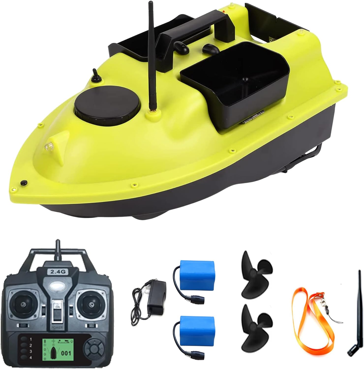 MEKNIC Fishing Bait Boat with GPS- 500M/546 Yards Remote Control Fish Finder Bait Boat for Fishing- 4.4LBS Loading Bait Boat for Carp Fishing Hook