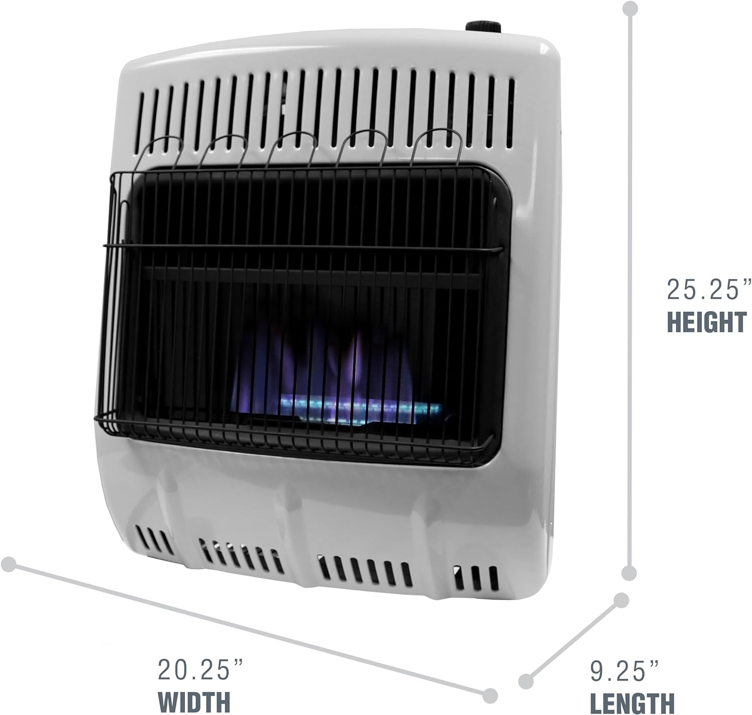 Mr. Heater Vent Free 20,000 British Thermal Unit Radiant Propane Heater with Thermostat and Automatic Low Oxygen Shut Off for Indoor Use, White