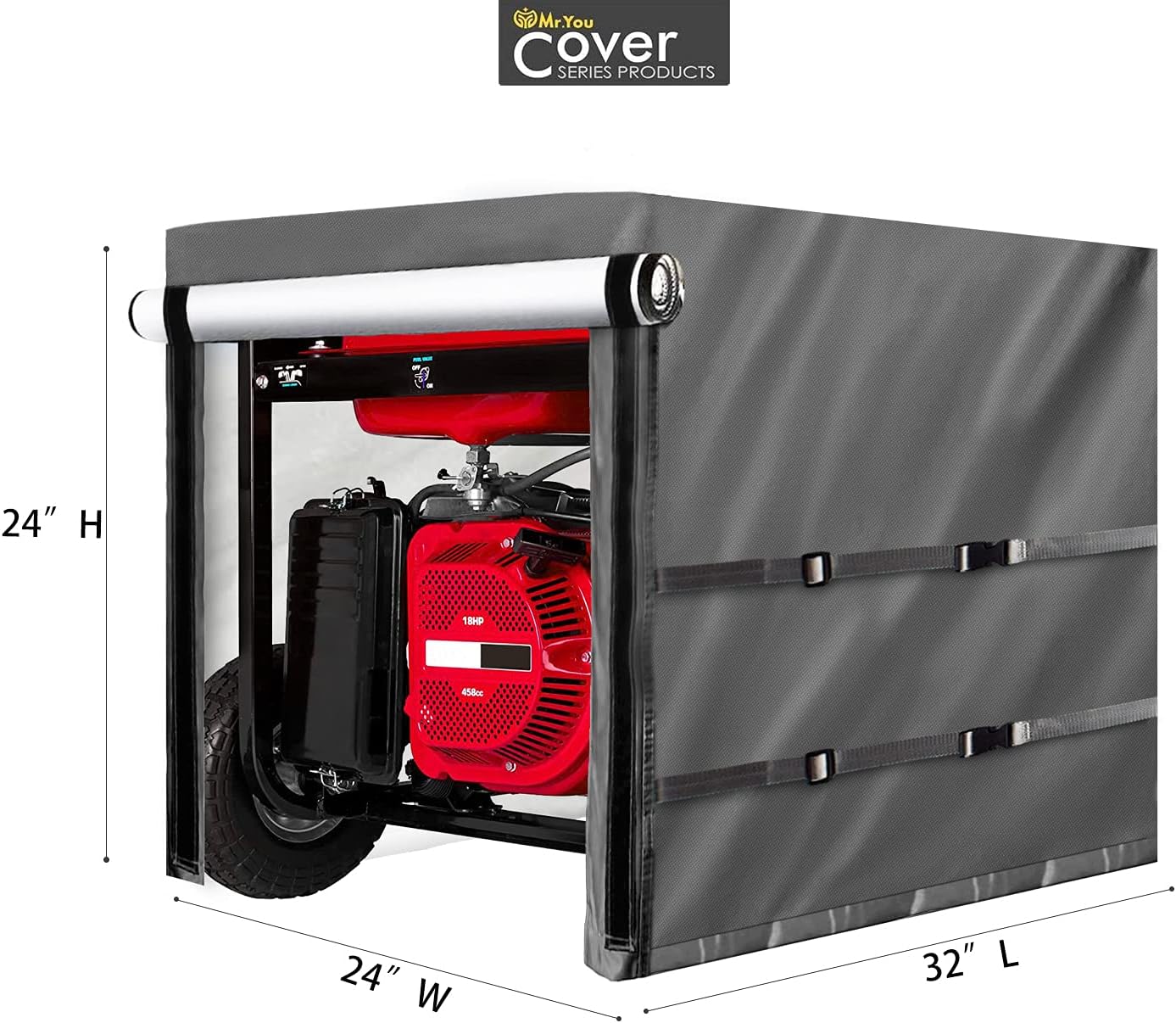 Mr.You Generator Cover Universal Generator Cover fit for Most Generators 5500-15000 Watt Heavy Duty Resistant Storage Cover (Gray)