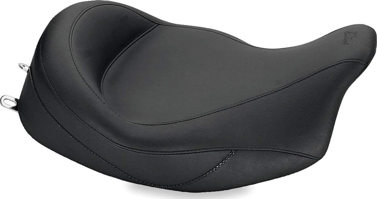 Mustang Motorcycle Seats 79006 Super Touring Deluxe One-Piece Seat for Harley-Davidson Electra Glide Standard, Road Glide, Road King  Street Glide 2008-21, Deluxe, Black, Extended Reach