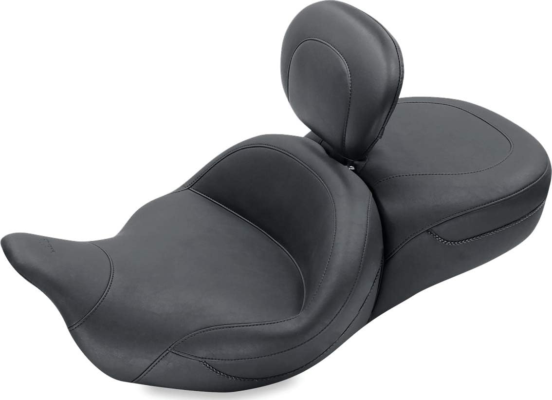 Mustang Motorcycle Seats 79006 Super Touring Deluxe One-Piece Seat for Harley-Davidson Electra Glide Standard, Road Glide, Road King  Street Glide 2008-21, Deluxe, Black, Extended Reach