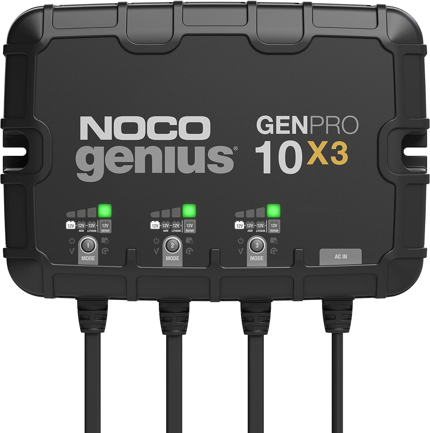 NOCO GENPRO10X3 30A 3-Bank Smart Marine Battery Charger for AGM, Lithium, and Deep-Cycle Batteries