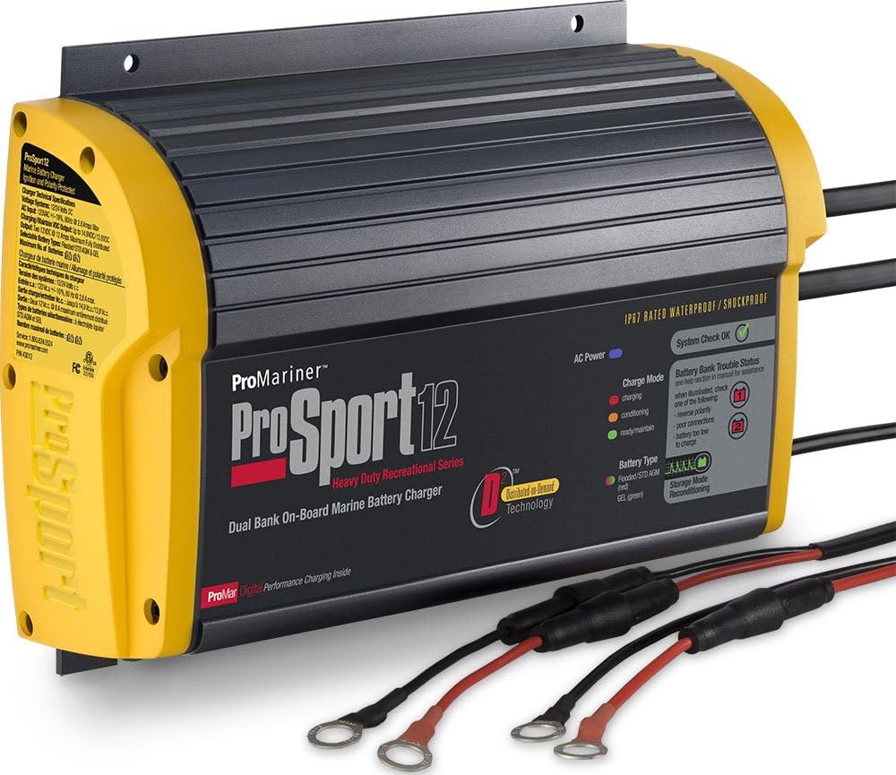 ProMariner 12 amp ProSport Gen 2 Battery Charger (2 - bank; 12/24V)