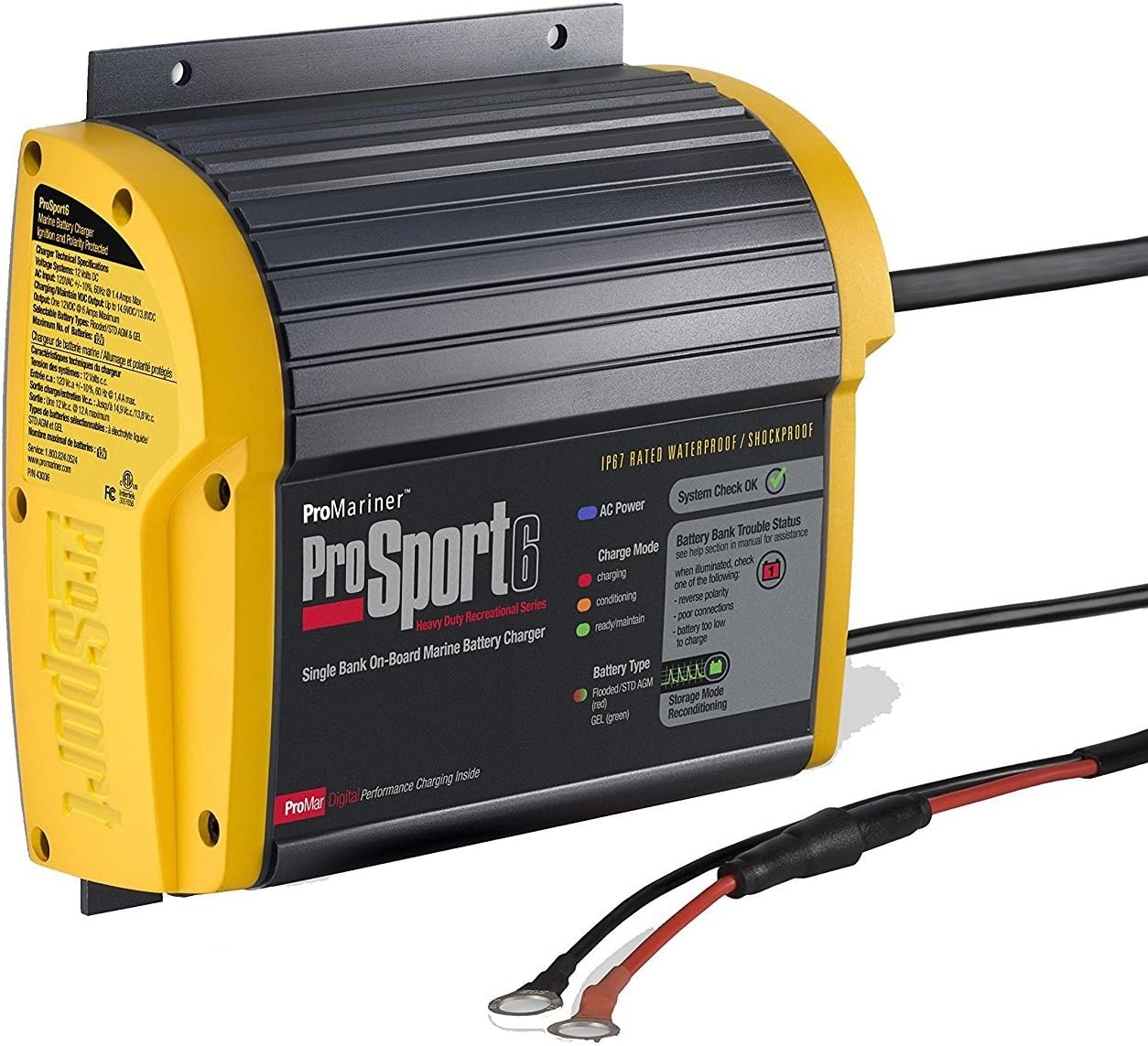 ProMariner 12 amp ProSport Gen 2 Battery Charger (2 - bank; 12/24V)