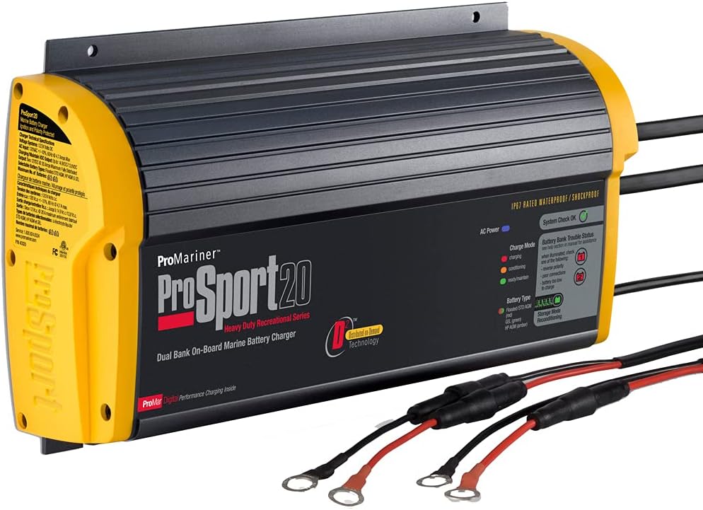 ProMariner 12 amp ProSport Gen 2 Battery Charger (2 - bank; 12/24V)