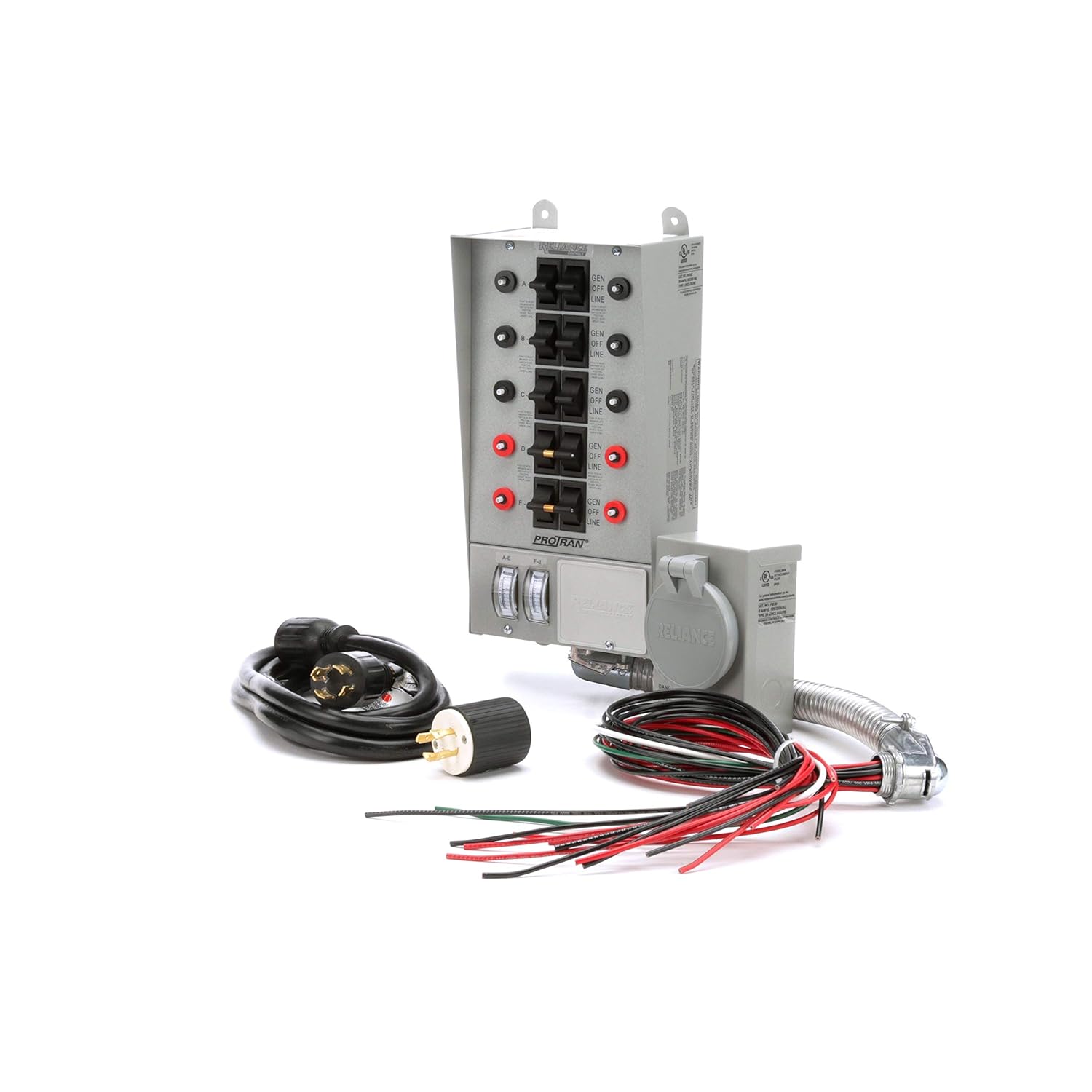 Reliance Controls 31410CRK Pro/Tran 10-Circuit 30 Amp Generator Transfer Switch Kit,Gray