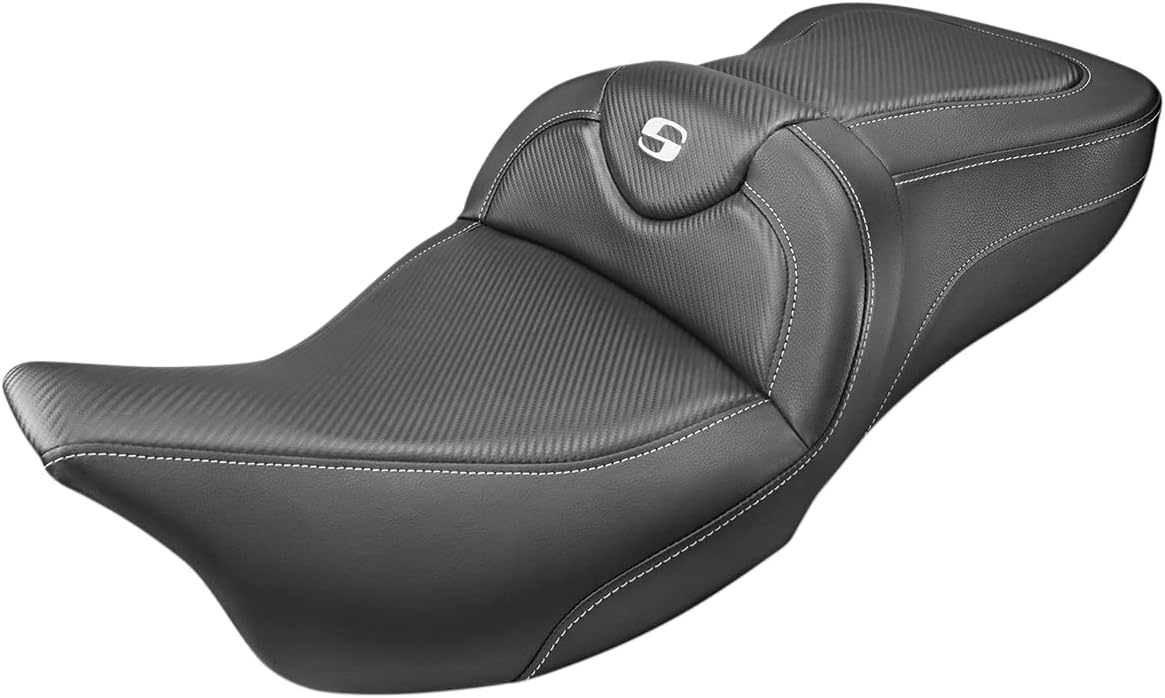 Saddlemen 0801-1166 808-07B-185 Road Sofa Seat Carbon Fiber 08+ TOURING MODELS, BLACK CARBON FIBER