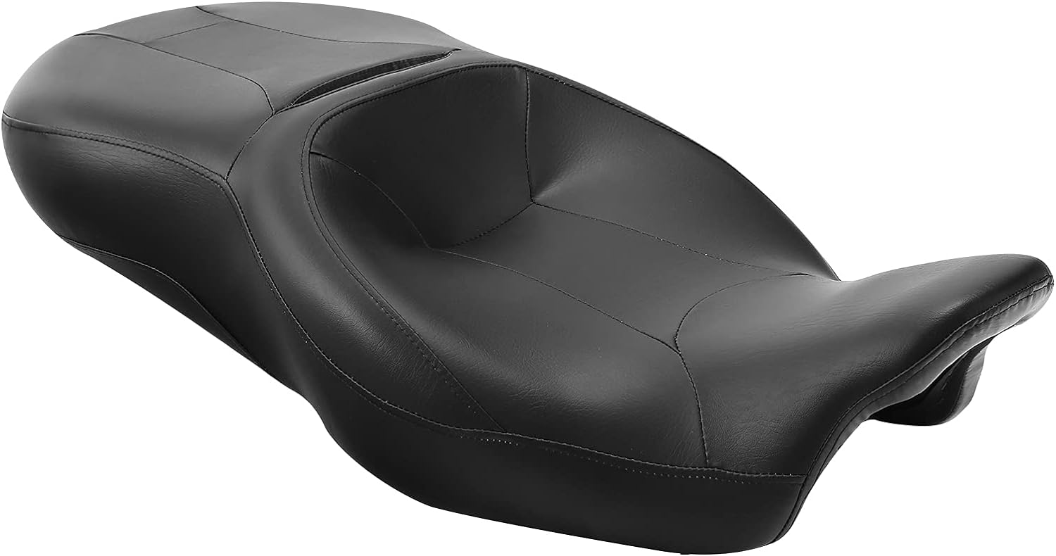 SLMOTO Hammock Seat Motorcycle Seat Two Up Rear Hammock Rider Passenger Seat Rider and Passenger Seat fits for Harley Davidson Touring and Tri Glide models 2009-2023