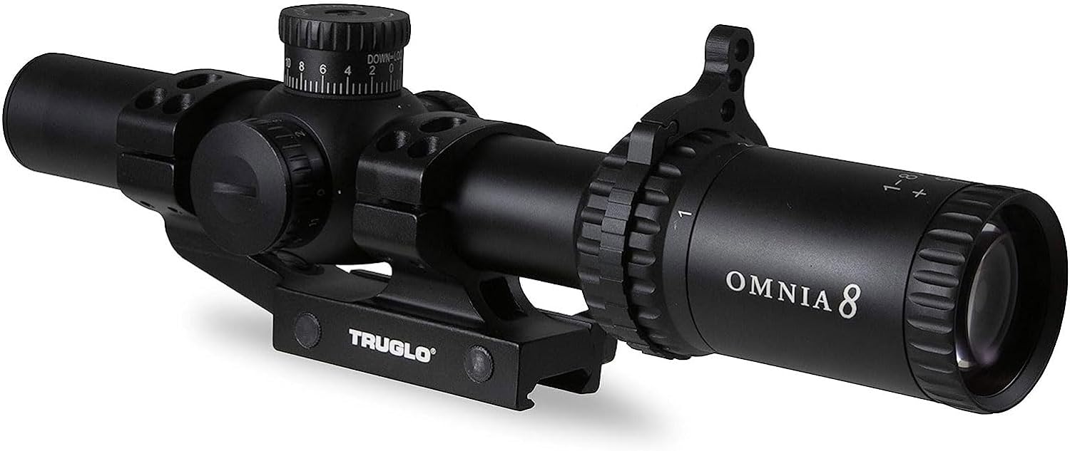 TRUGLO Omnia Tactical Hunting Shooting Durable Waterproof Fogproof Shock Resistant 30mm One-Piece Aluminum Tube Illuminated All Purpose Tactical Reticle Riflescope | Flip-Up Lens Cap Included