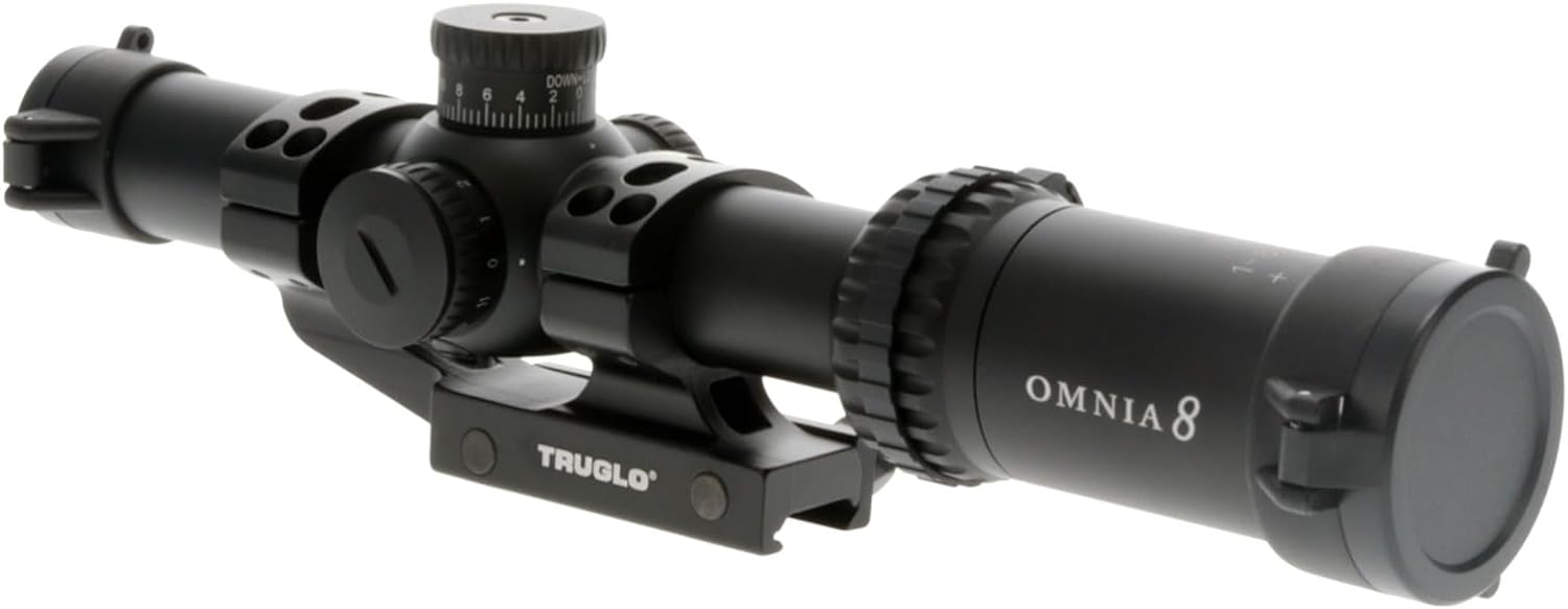 TRUGLO Omnia Tactical Hunting Shooting Durable Waterproof Fogproof Shock Resistant 30mm One-Piece Aluminum Tube Illuminated All Purpose Tactical Reticle Riflescope | Flip-Up Lens Cap Included