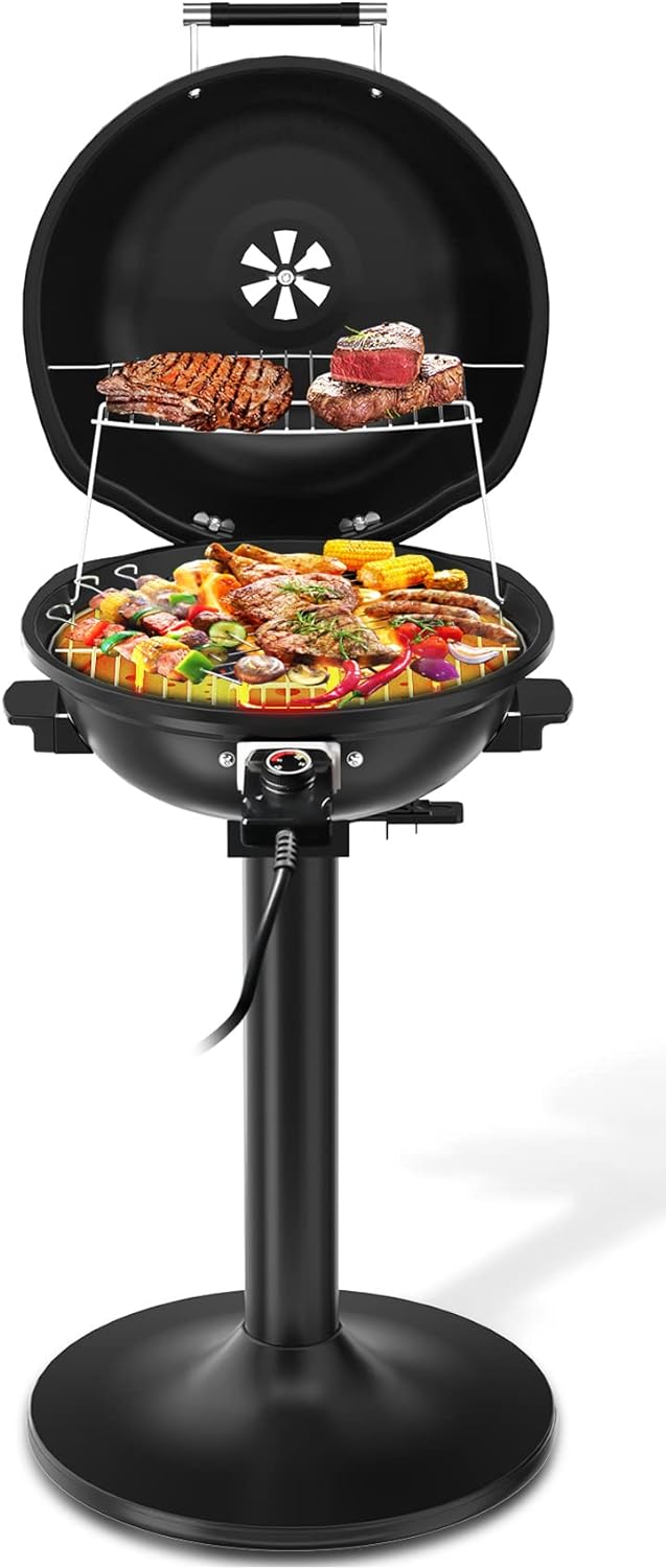 Vayepro Electric Grill Outdoor, Electric Barbecue Grill,15-Serving Nonstick Removable Stand Patio Grill,1800W Portable BBQ Grill for Cooking,Double Layer Design