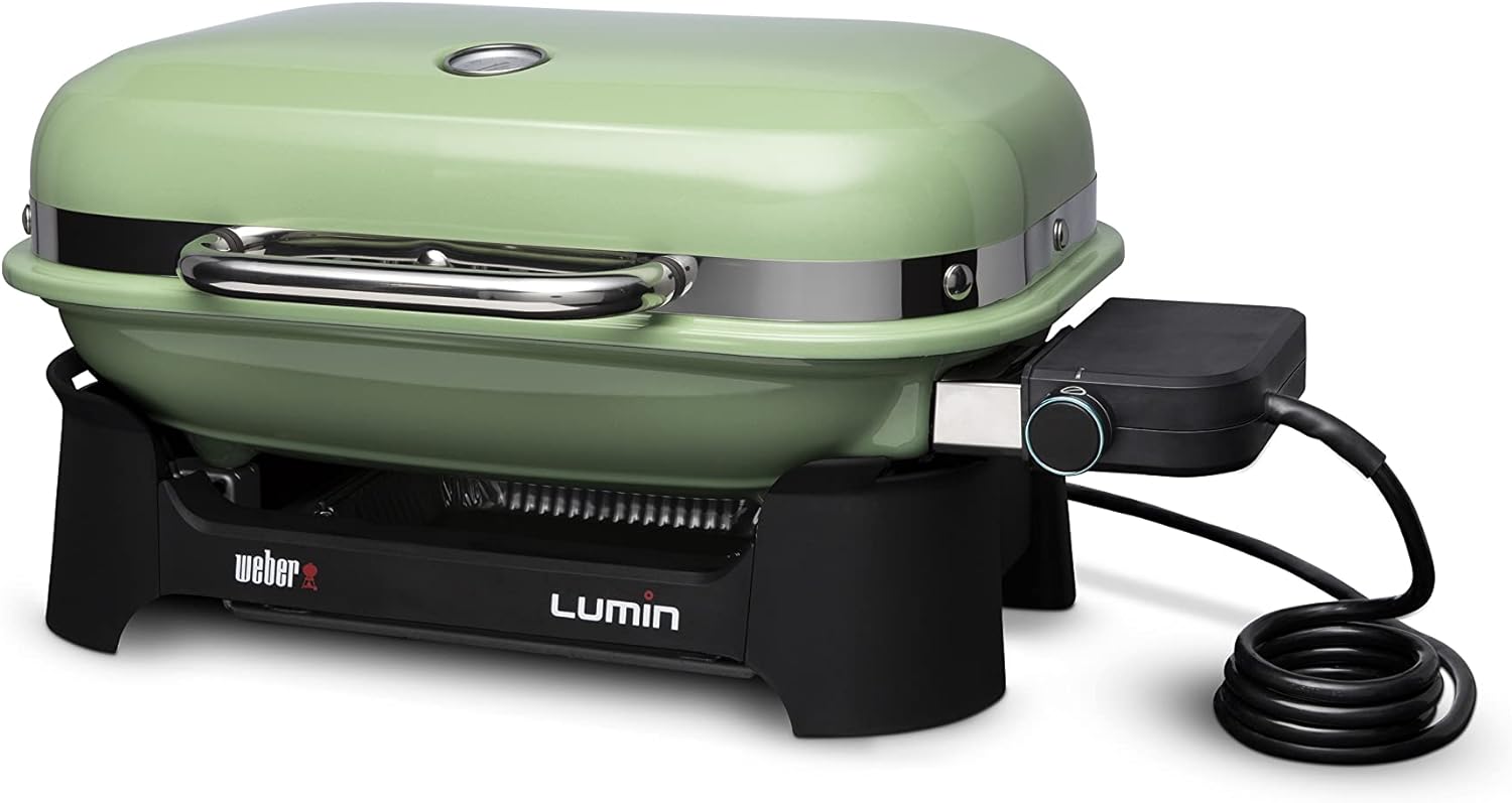 Weber Lumin Compact Outdoor Electric Barbecue Grill, Black - Great Small Spaces such as Patios, Balconies, and Decks, Portable and Convenient