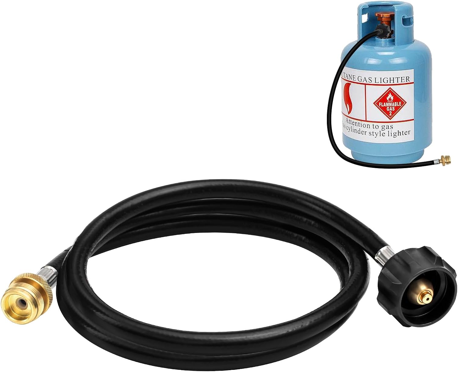 5FT Propane Adapter Hose Converter Kit 1 LB to 20 LB Propane Converter Hose for Mr Heater Buddy Coleman Camp Stove Weber Q Grill to QCC1/Type1 Propane Tank and More 1LB Portable Appliances Accessories