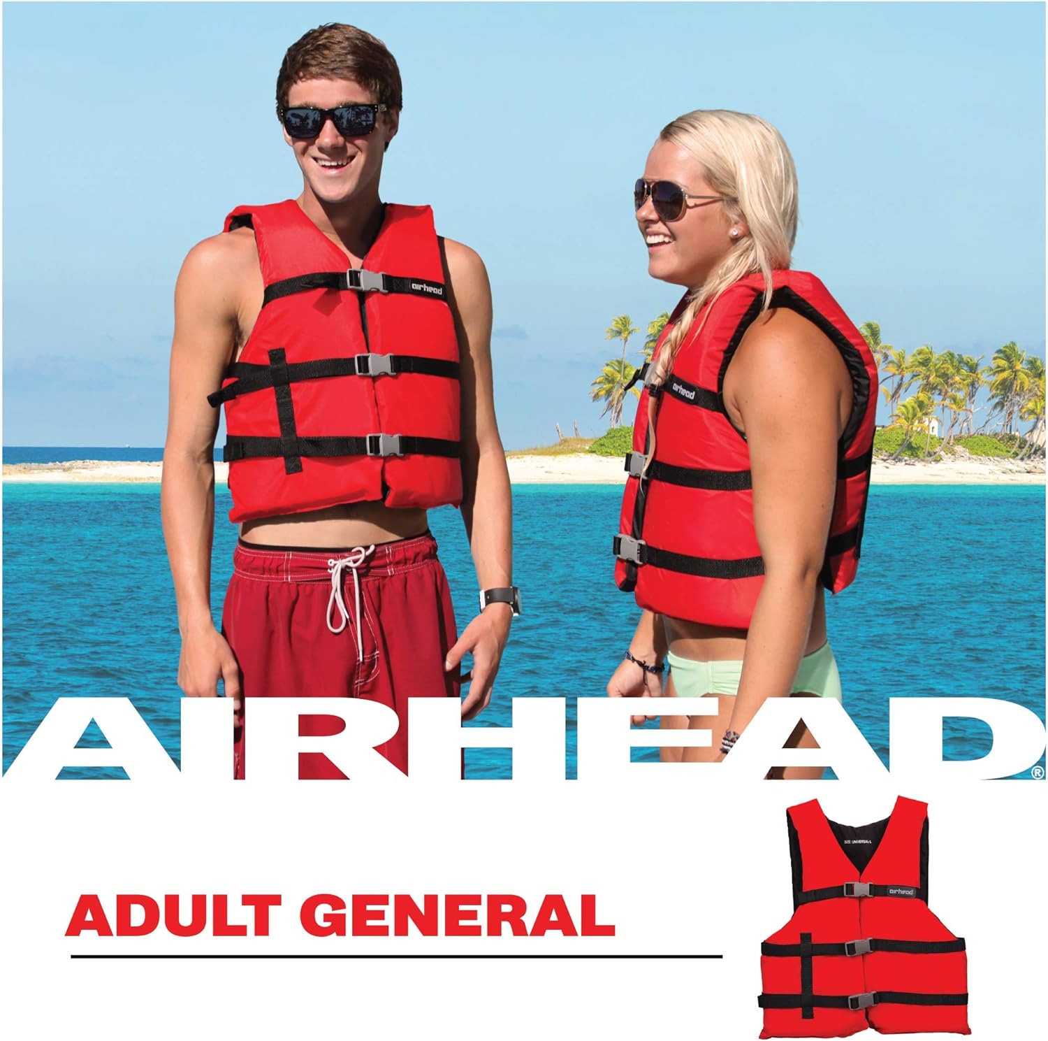 AIRHEAD General All Purpose Life Jacket, US Coast Guard Approved Type III Life Vest, Perfect for Boating and Personal Watercraft Use