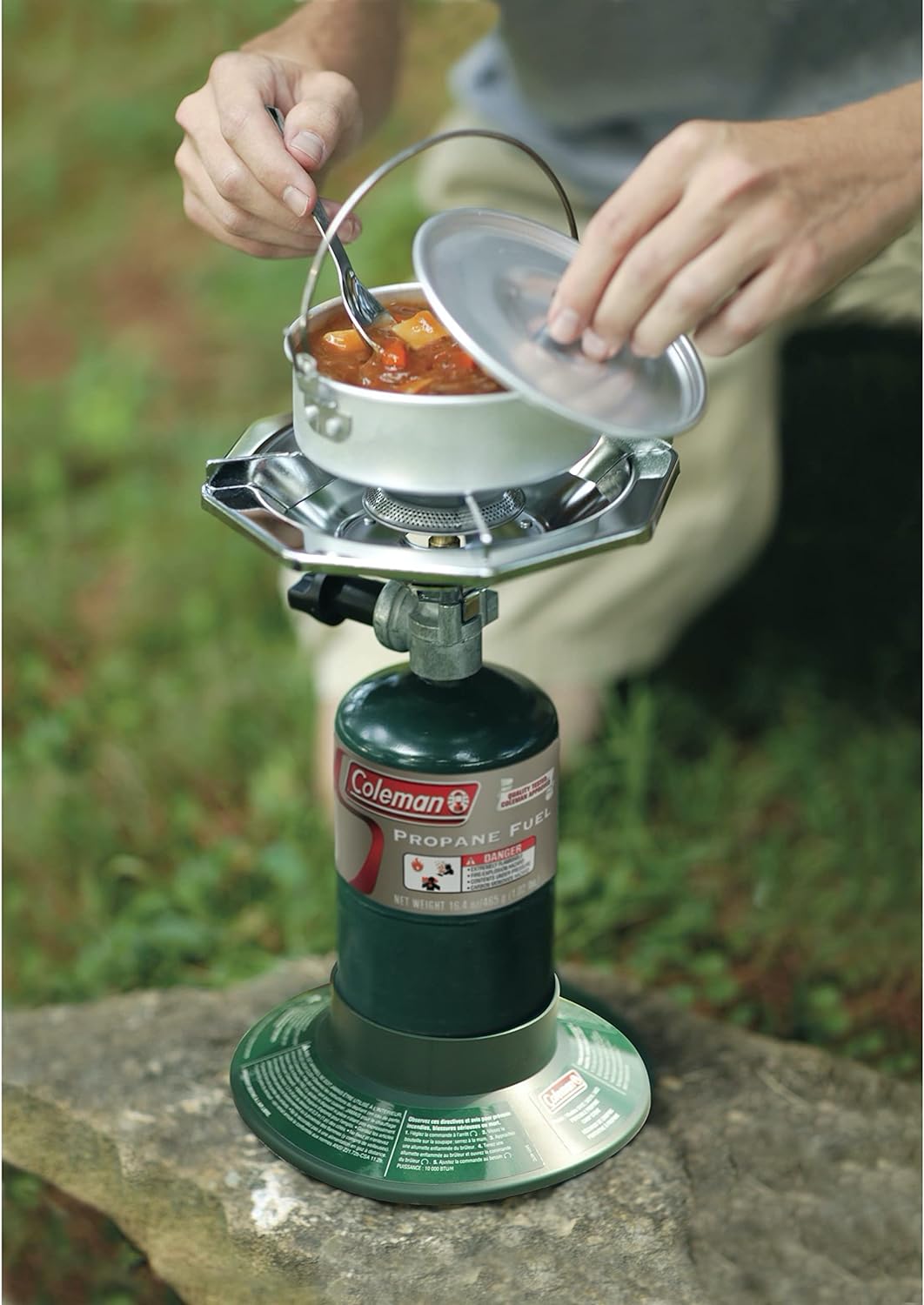 Coleman Bottletop Propane Camping Stove, Portable 1-Burner Adjustable Stove with Wind Baffles, Pressure Regulator, and 10,000 BTUs of Power; Great for Camping, Hiking, Backpacking,  More