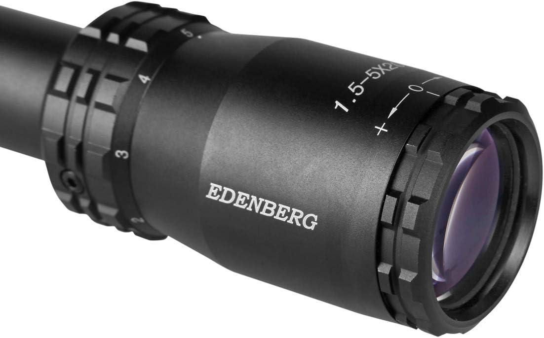 Edenberg 1.5-5x20 1-inch Tube Rifle Scope for Hunting and Tactical Shooting 100% Waterproof Fogproof Shockproof Construction with Wide Filed of View