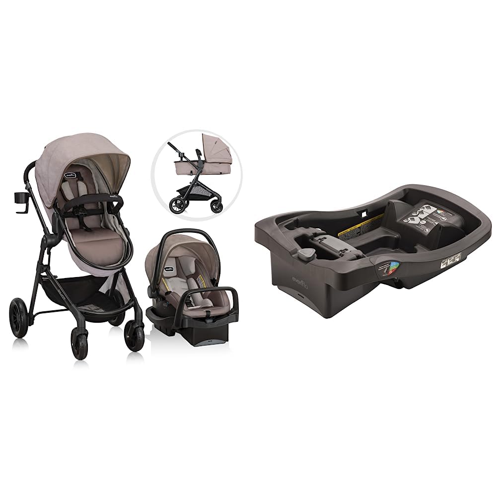 Evenflo Pivot Modular Travel System with LiteMax Infant Car Seat with Anti-Rebound Bar (Casual Gray)