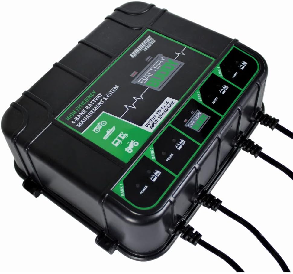 Extreme Max 1229.4023 Battery Buddy 4-Bank Battery Charger/Maintainer