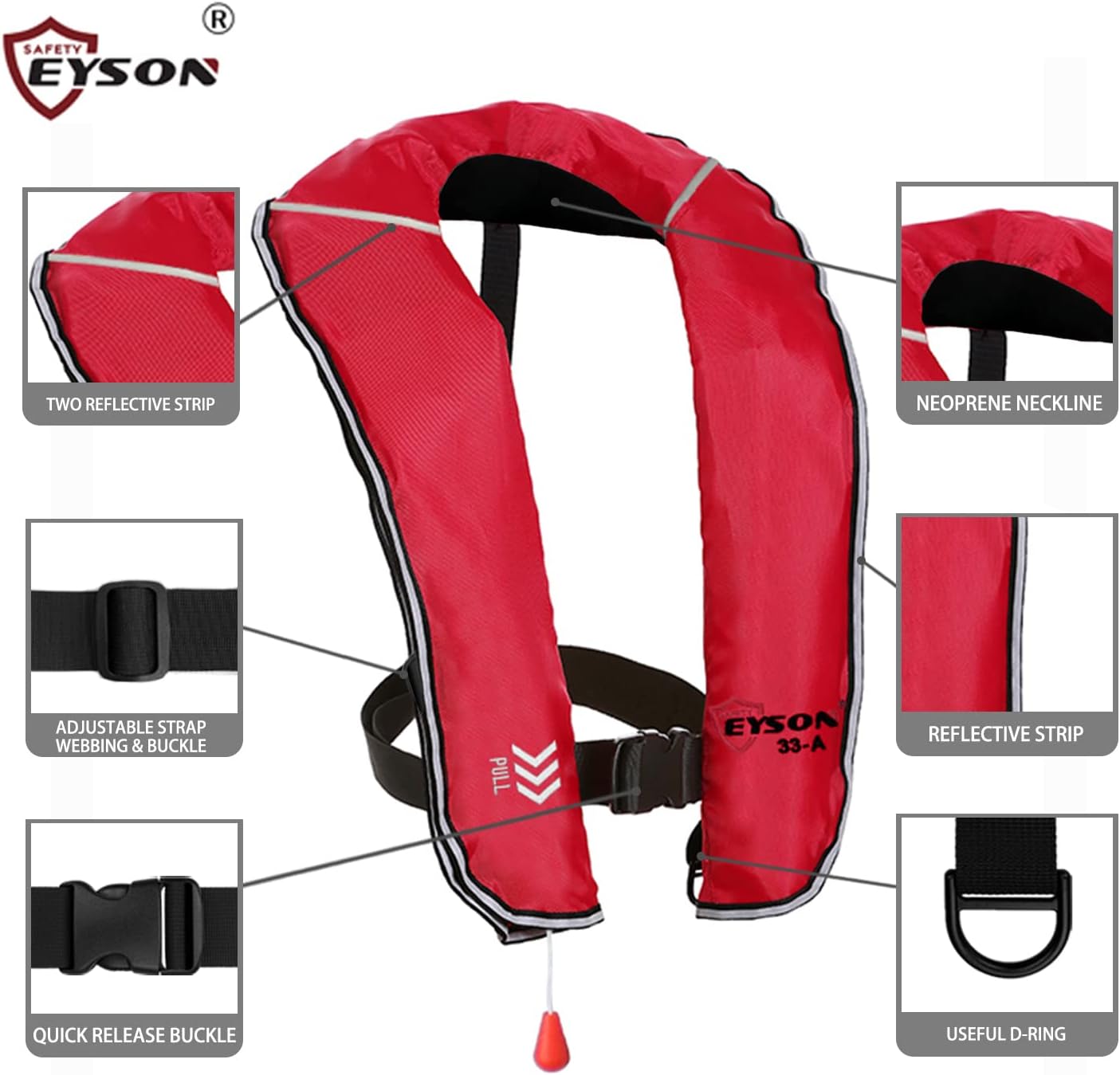 Eyson Inflatable Life Jacket Inflatable Life Vest for Adult Classic Automatic