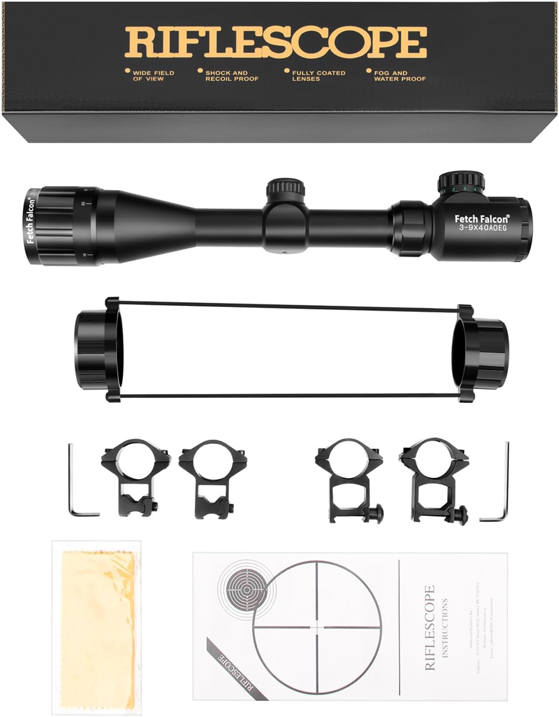 Fetch Falcon Rifle Scope 3-9X40 AOEG and 4-16X50 Cambo Rifle Scopes